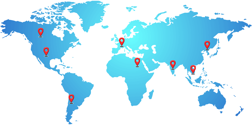 World map showing EdYoda learners distribution
